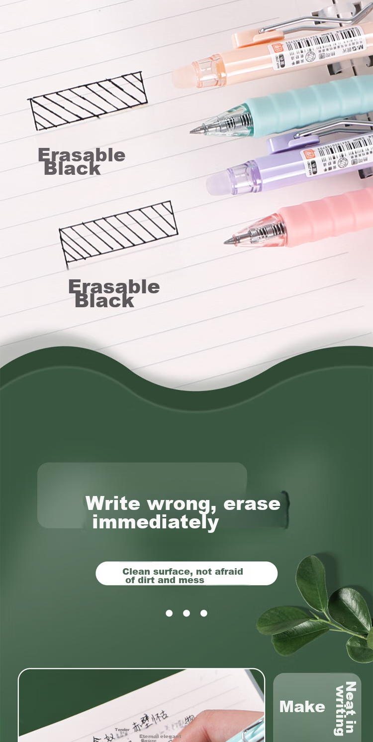 M&G Erasable Pen, Student Gel Pen, Easy-Erase Pen, Magic Retractable Cloud Grip Pen, Random Pen Barrel Color, AKPJ7001A, 6 Pieces 3