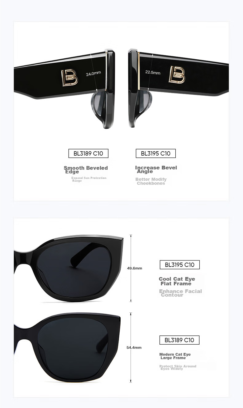 BOLON Sunglasses, Cat-Eye Polarized Style, Yang Zi's Same Model, Driving UV Protection Sunglasses, Trendy for Men And Women, BL3195C20 3
