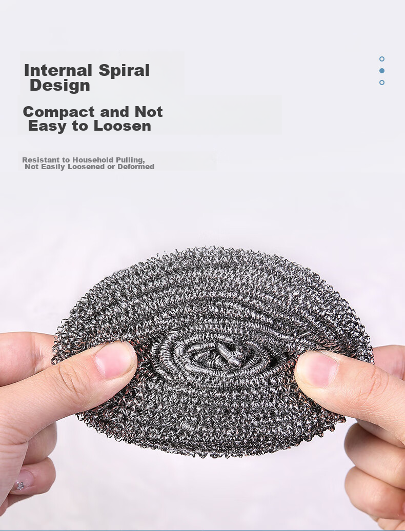 Zimeihua Steel Wool Scouring Pad, Lint-Free Cleaning Ball, Pack of 3, Removes Grease And Dirt 5