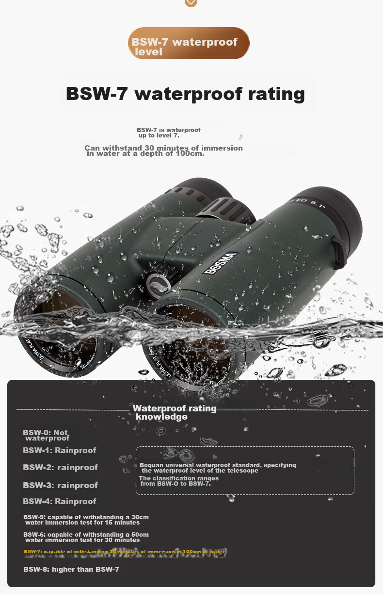 BOSMA Honghu 8X42 Flat Field ED Lens High Magnification High Definition Nitrogen-Filled Waterproof Binoculars for Smartphone Photography, High-End Telescope 6