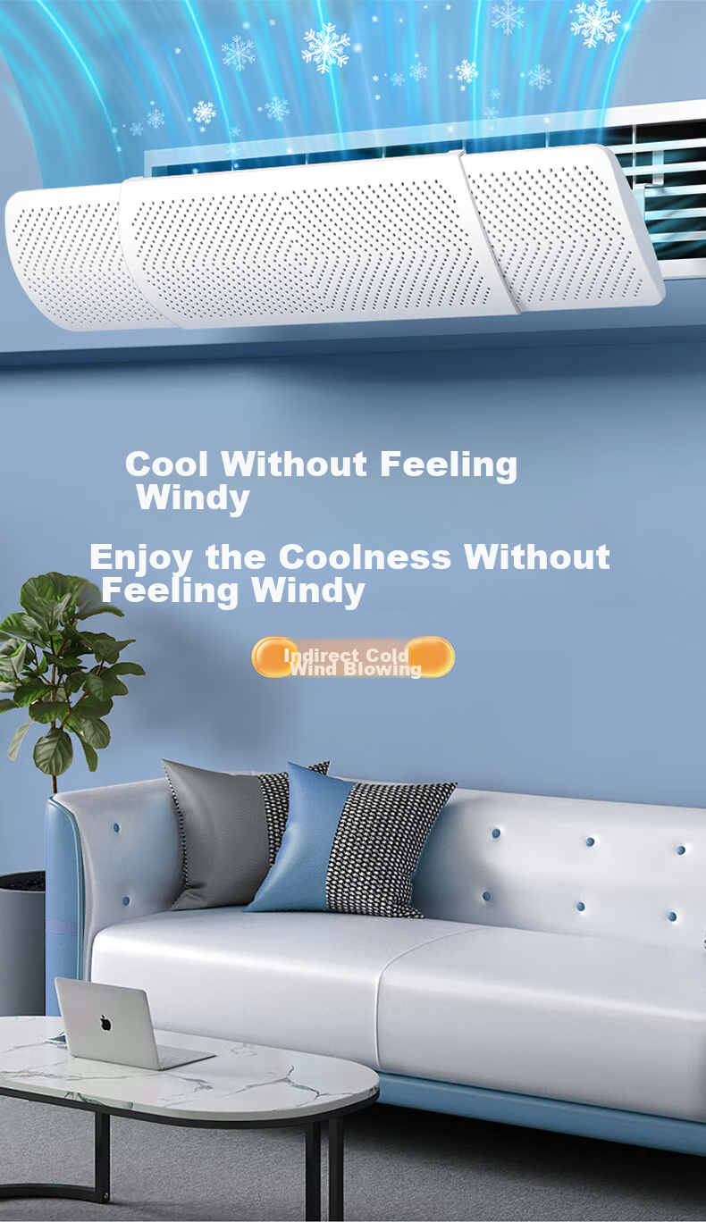 XIAOHUANGHOU Central Air Conditioning Wind Deflector, Duct Air Outlet Anti-Direct Blowing, No Drilling Required, Extendable 58-90CM, High-Quality, Universal, Heating And Cooling 4
