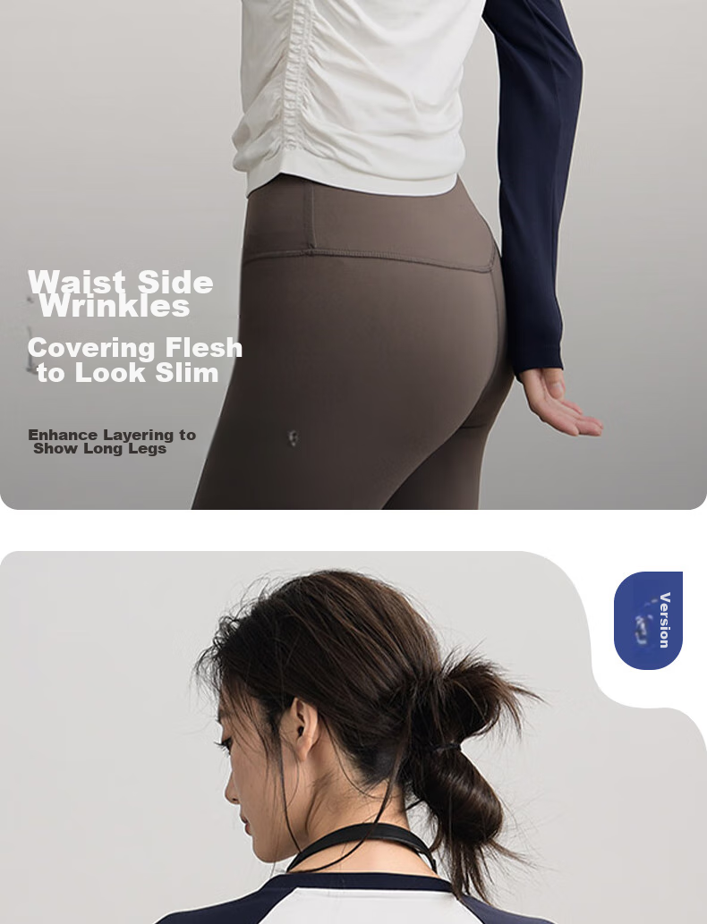 XUEXIMAN Yoga Top for Women, Contrasting Color Sports Long Sleeve Pilates Training Wear, Quick-Dry Running Fitness Clothing for Autumn And Winter 8