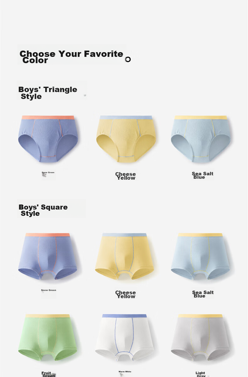 Bananain 355C Children's Underwear, Boys And Girls Boxer Briefs, Cotton-Like Feel, 10A Antibacterial, for Ages 3-6 Teenagers And Babies, 3 Pieces 17