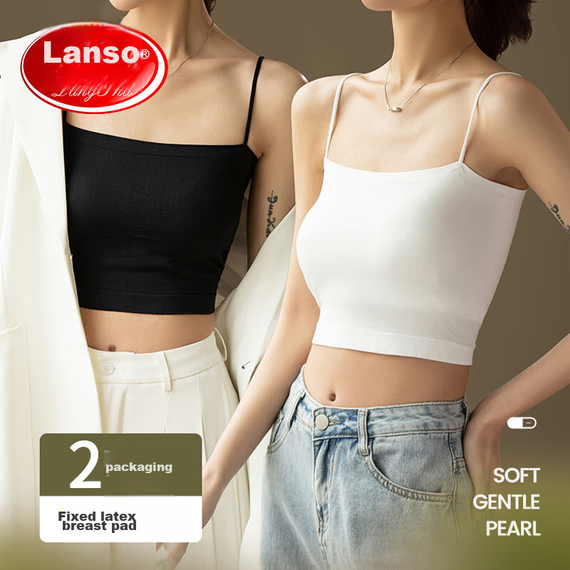 LangSha Camisole Tank Top for Women with Built-In Bra Pads, Wear As Inner Or Outer Layer, Backless Design for Better Back View, Prevents Wardrobe Malfunctio