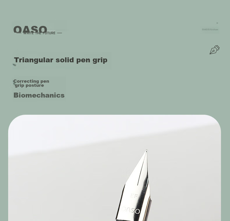 OASO [Back to School Essential] OASO Return Capsule Ink Blue Ink Iridium Nib EF Fountain Pen Automatic Ink-Absorbing Posture-Correcting Student Fountain Pe 7
