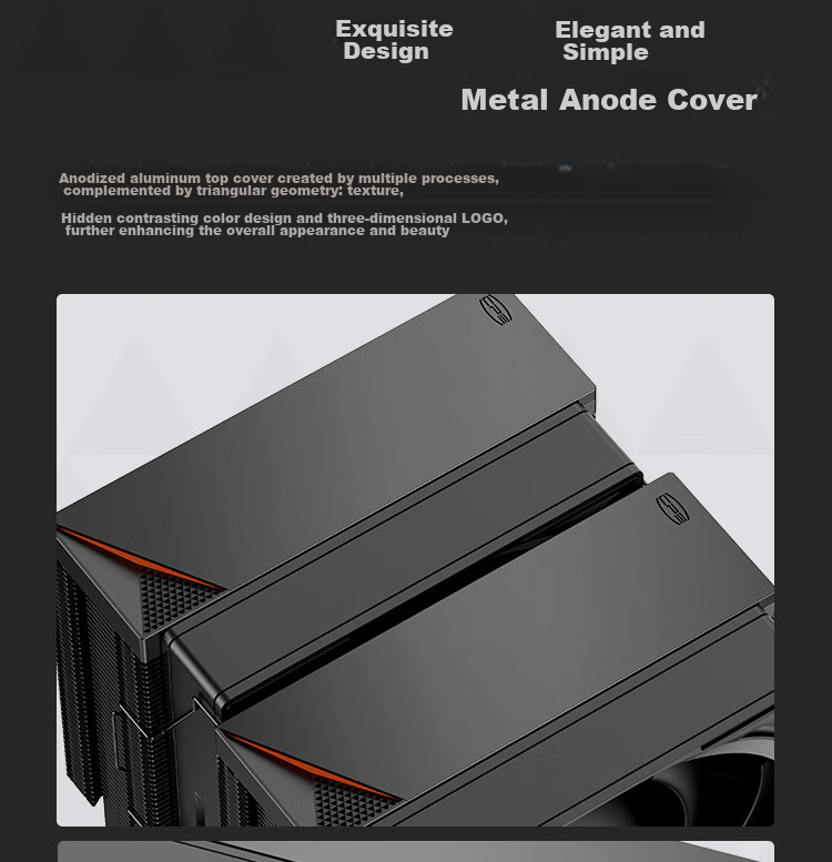PCCOOLER RZ700D Pro ARGB Black CPU Air Cooler (7 Heat Pipes/Single Tower Dual Fans/Full Aluminum Magnetic Top Cover/Double Ball Bearings) 6
