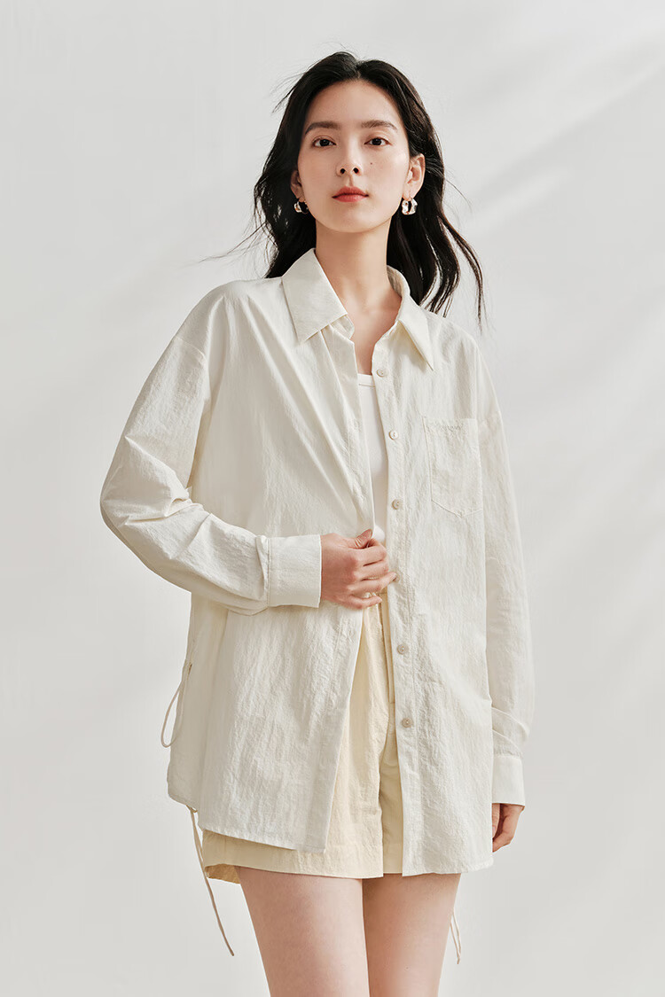 INMAN UPF100+ Sun Protection Shirt for Women, Summer Fashion Blouse Jacket, Bean Green Color, Size L 39