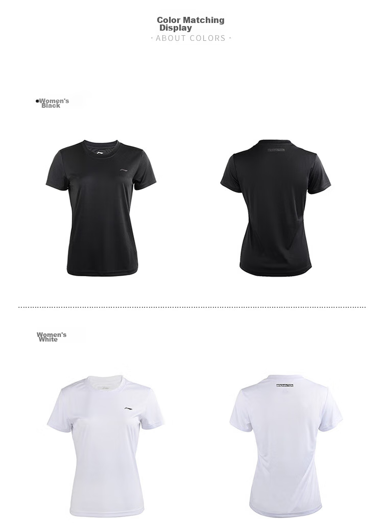 Li-Ning Badminton Short-Sleeve Shirt, Quick-Dry Elastic Sports Top for Spring And Summer, Simple Casual Style, Black ATSP503-1, XL 19