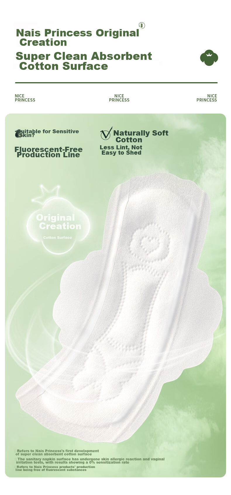 PurCotton Princess Disinfection Grade Ultra-Pure Cotton Day And Night Sanitary Napkins, 3 Packs (290*24p), Sold by JD 7