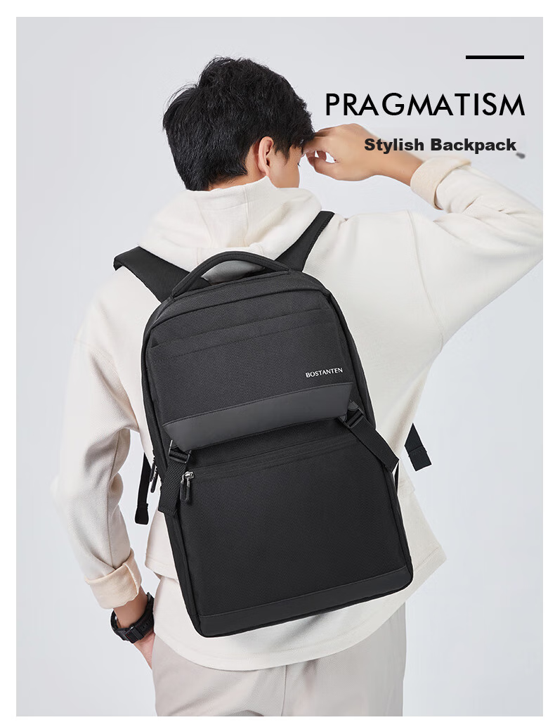 BOSTANTEN Men's Backpack for High School And College Students, Trendy Large Capacity Laptop Bag for Men And Wome 2