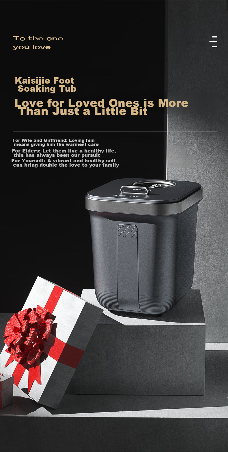 KASJ [Mid-Autumn Festival Gift] Antibacterial Foot Soaking Bucket, Fully Automatic Massage Electric Knee-High Foot Bath Basin, Constant Temperature Foot Therapy, Foot Washing, Gift for Elders, Birthday Z201 Present 17