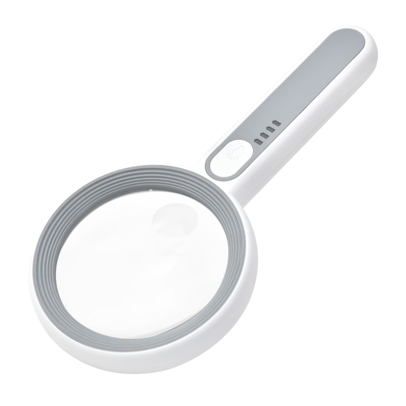StarMICRO High Magnification Handheld Magnifying Glass with Large 75mm Lens And LED Light, Rechargeable Model, Reading Aid for Elderly And Students