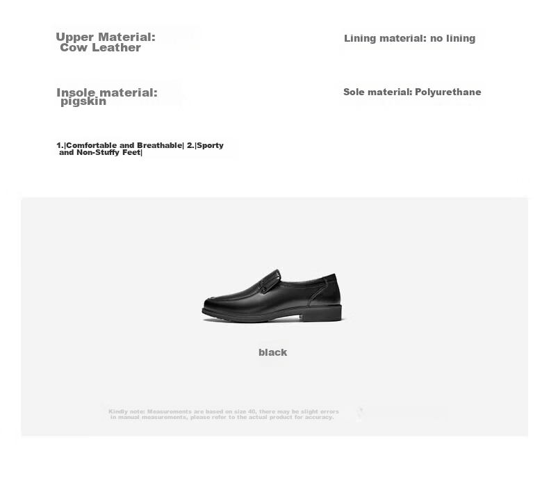 RED DRAGONFLY Leather Slip-On Dad Shoes, Casual Shoes for Men, Business Leather Shoes for Men, WTA23336, Black, Size 44 3