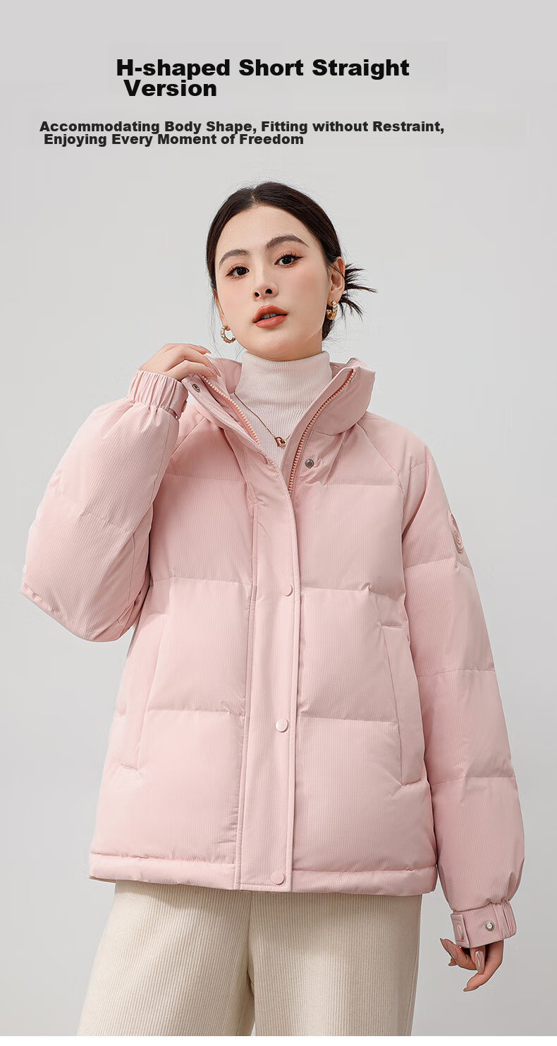 Yalu Short down Jacket for Women, 2026 New Fashion Stand Collar Petite Thick Warm Puffer Coat Autumn Winter Outerwear 3