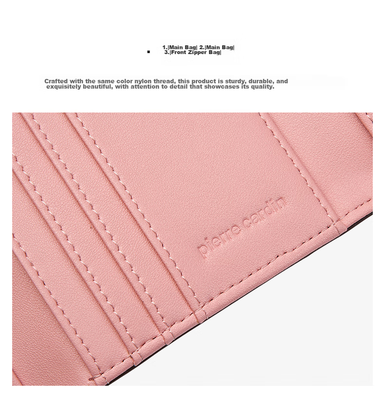 Pierre Cardin Handbag, Holiday Birthday Gift for Women, Top-Grain Leather Bag, Ladies Wallet, Multi-Card Holder Bag 7