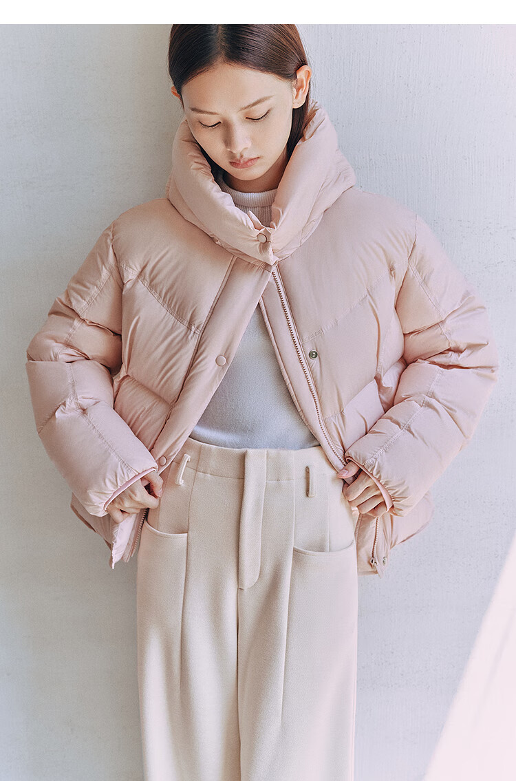 Taipingniao Women's down Jacket with Hood, Puffer Winter Warm Coat, Pink Short Style, XS 26