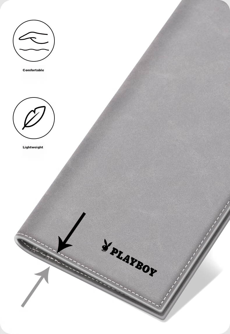 PLAYBOY Wallet, Men's Long Multi-card Slots, Fashionable ID And Document Holder, College Student Thin Multifunctional Purse, Birthday Gift 5