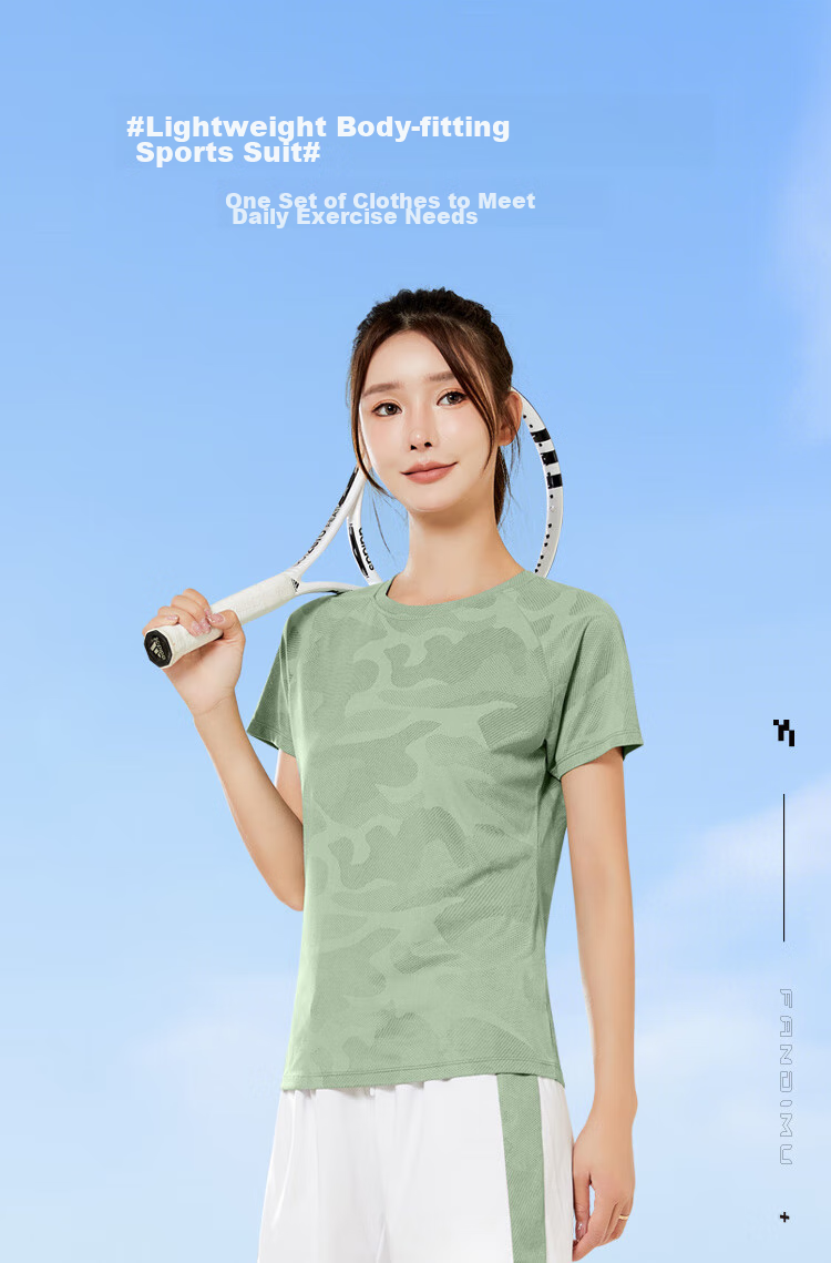Fandimu Badminton Outfit for Women, Sports Running Yoga Tennis Fitness Wear, Breathable Comfortable Outdoor Training Hiking 1