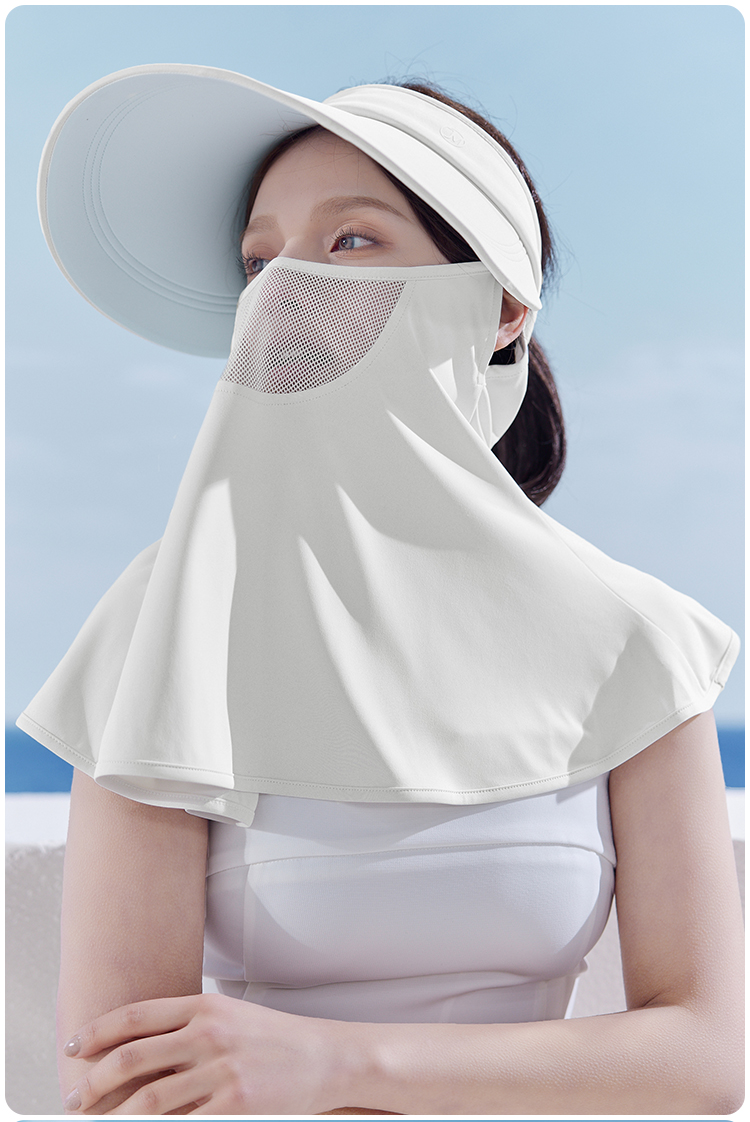 JIUMU Ice Silk Sun Protection Face Mask for Women, Summer UV Protection Sunshade Veil, Driving Neck Guard, Breathable Full Face Mask 14