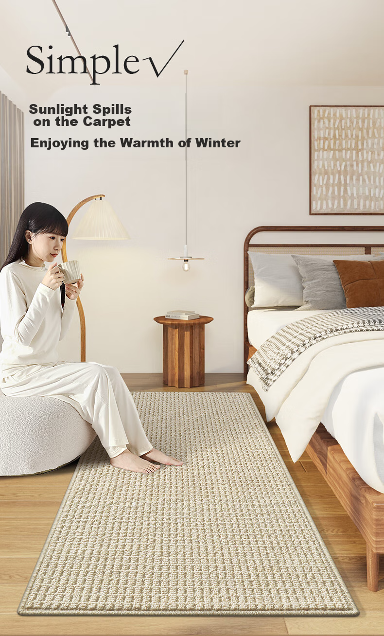 Dajiang Bedroom Bedside Rug, Wool Light Luxury High-End Feel, End-Of Rug, Long Strip Bedrug, 60x180cm 18