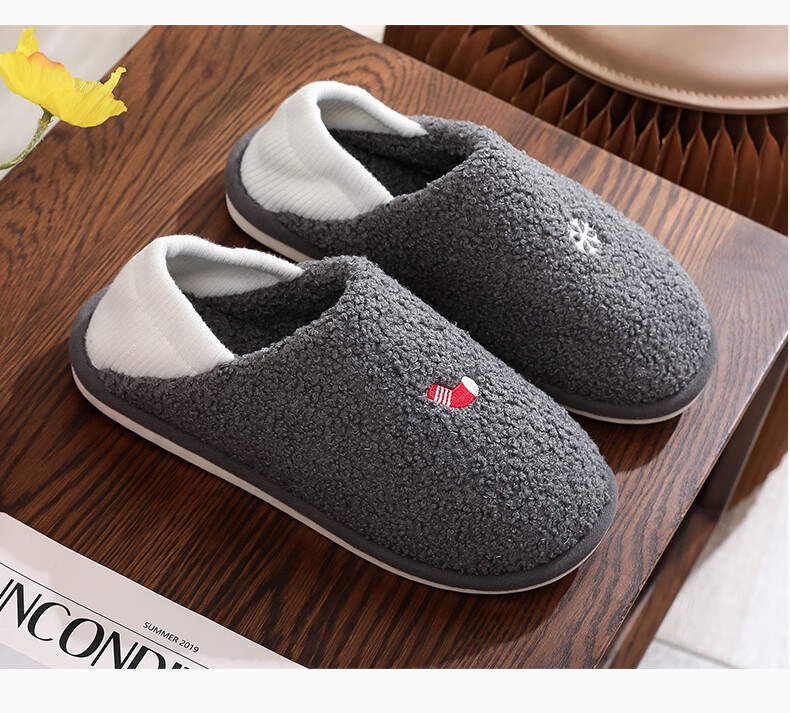 GUOLUOFEI Women's Slippers with Heel, Indoor Home Couple's All-Season Floor Slippers, Two-Way Wear, Postpartum Shoes, Gray, Size 41-42 10