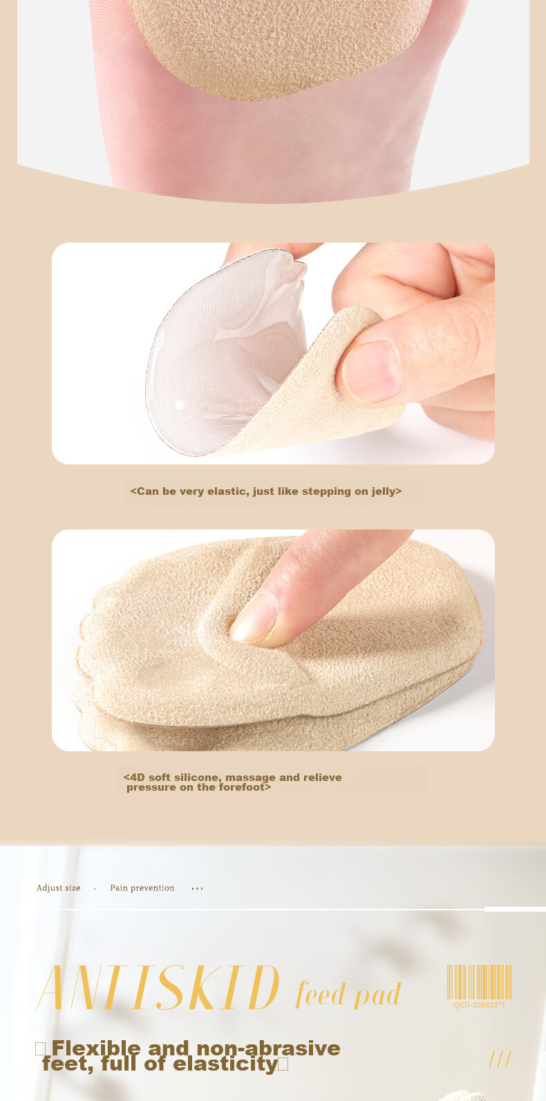 Maigaole 3 Double Summer Silicone Palm Pads, Women's Half-Size Insoles, High Heel Shoe Aid, Sandal Pain Prevention, Non-Slip, Ultra-Soft, Sweat-Absorbing, Transparent 6