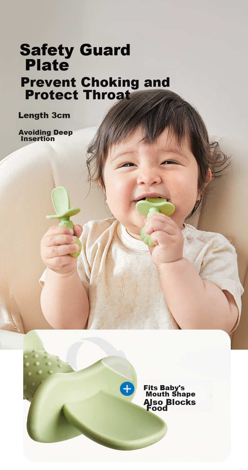LOCK&LOCK Silicone Spoon, Baby Spoon, Children's Tableware, Fork Spoon, Baby Food Spoon, Soft Spoon for Learning to Eat, Self-Feeding Training Spoo 8