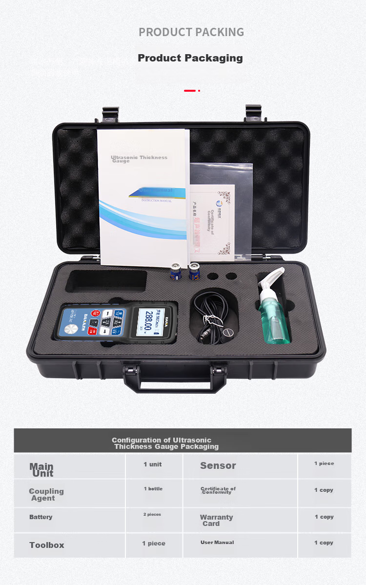 DANA Ultrasonic Thickness Gauge for Metal, Steel Plate, Glass And Plastic Thickness Measurement DN2800 Ultra-Thin Thickness Meter 11