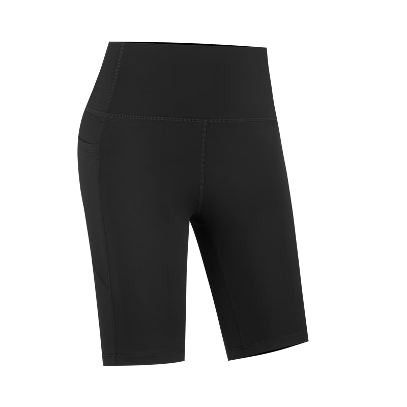 VFU Xingqing Five-Minute Yoga Pants, Outdoor Sports Cycling Shorts, High-Waisted Butt-Lifting Tight-Fitting Shorts, Black, L