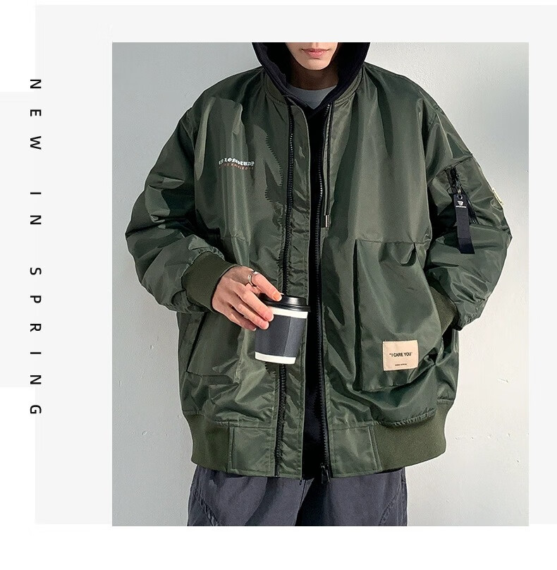Dingfengbaoluo Outdoor Hiking Windbreaker Jacket for Men, Spring Loose Fit Windproof Casual Coat MYY740 Black Size M 18