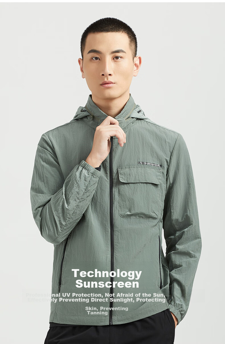 TECTOP Sun Protection Jacket, Men's Lightweight Breathable Hooded Skin Coat, Black M 9