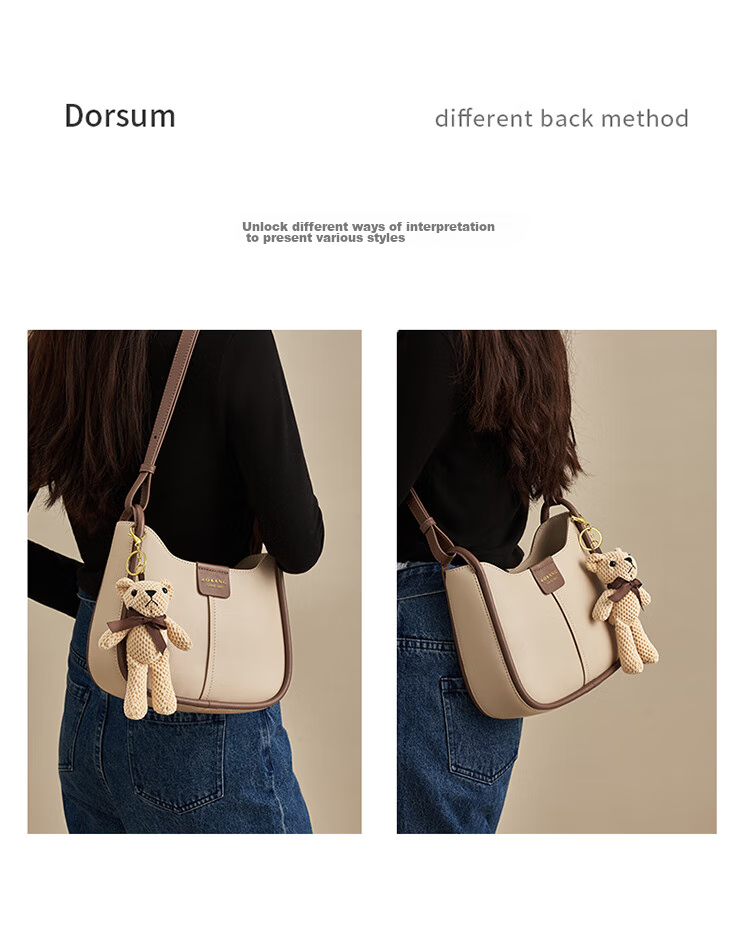 Aokang Women's Handbag, Trendy Cowhide Bucket Bag, Light Luxury Crossbody Shoulder Bag, Birthday And Mother's Day Gift for Girlfriend Or Wife 7