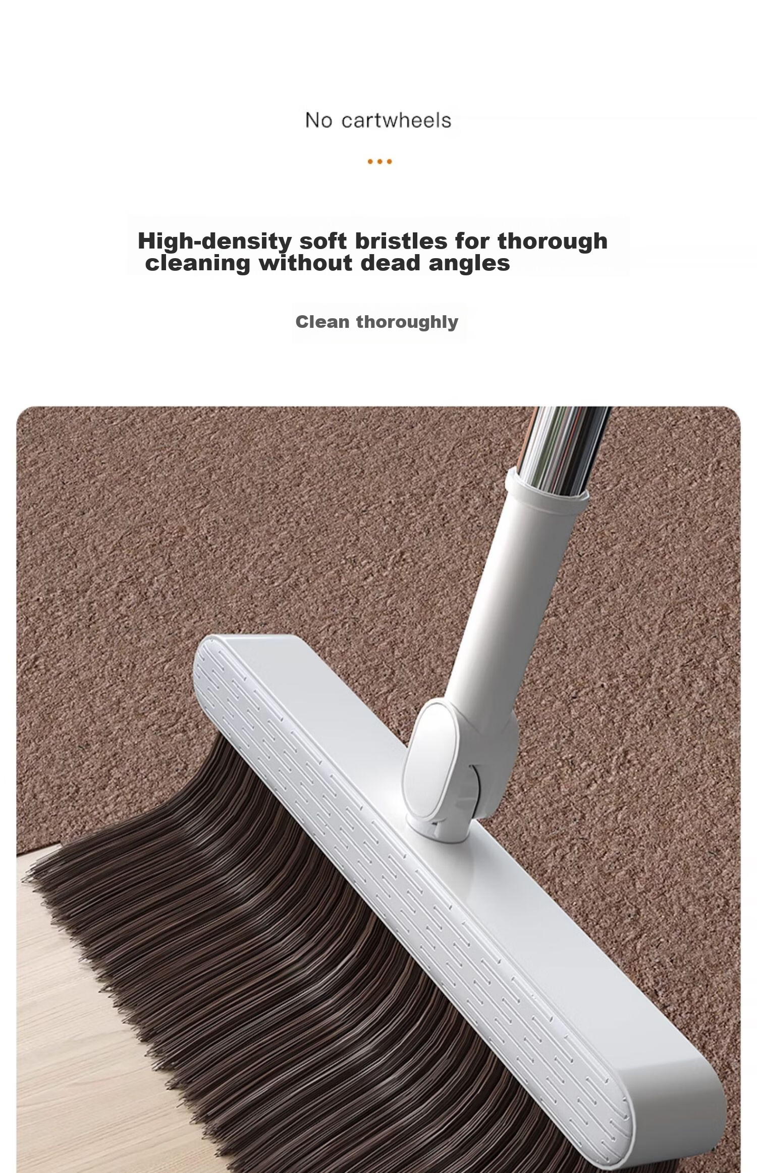 Jiabangshou Broom And Dustpan Set, Cleaning Tool Two-Piece Set, Household Broom Non-Stick Hair Sweeping Broom Foldable Style 3