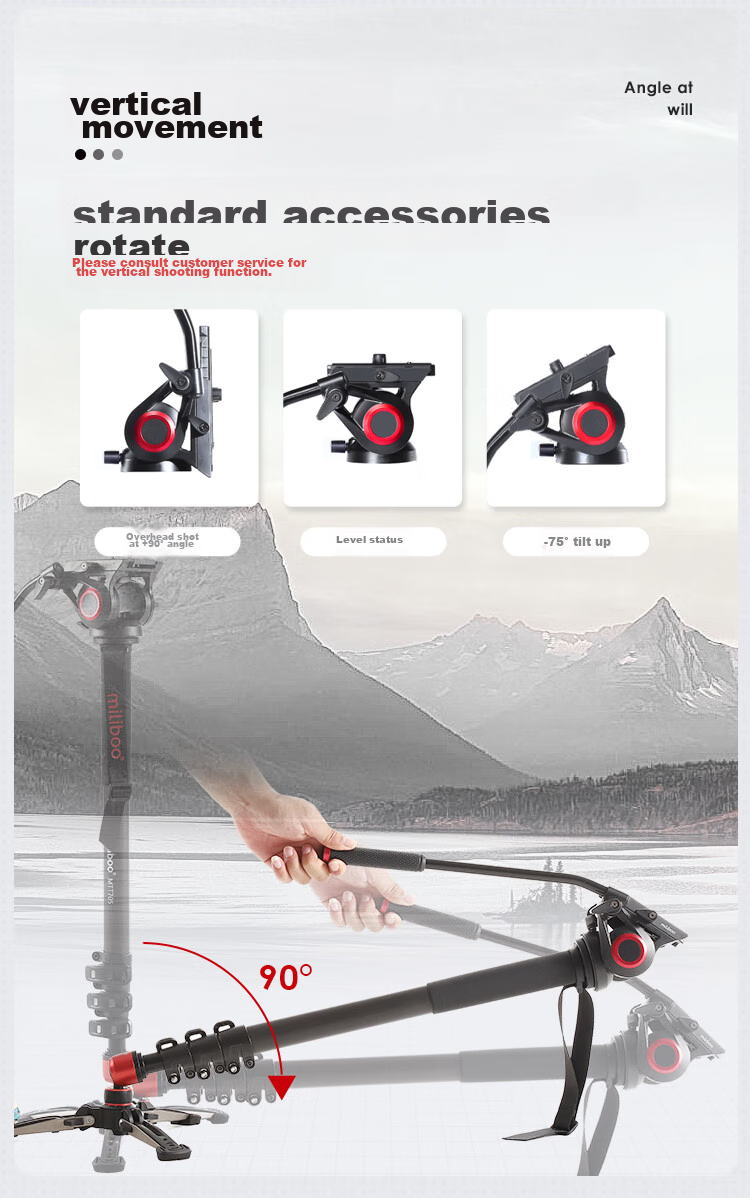 Milibo MTT705BS Third-Generation Monopod Carbon Fiber Tripod for DSLR Cameras, Professional Photography And DV Shooting with Hydraulic Head Kit 11