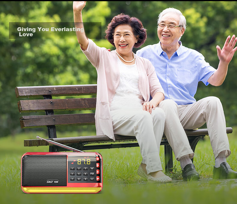 SAST V30 Black, Radio for Elderly, Rechargeable, Portable, Card-Insertable, Pocket-Sized, Mini Personal Radio, Campus Broadcasting, FM Tuning, Digital Player 17