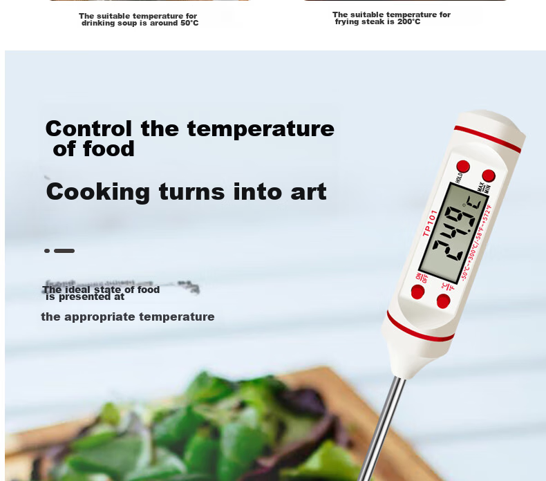 Dienmern Probe Food Thermometer, Kitchen Indoor Oil Temperature Meter, Baby Milk Thermometer, Water Thermometer, Electronic Thermometer 5