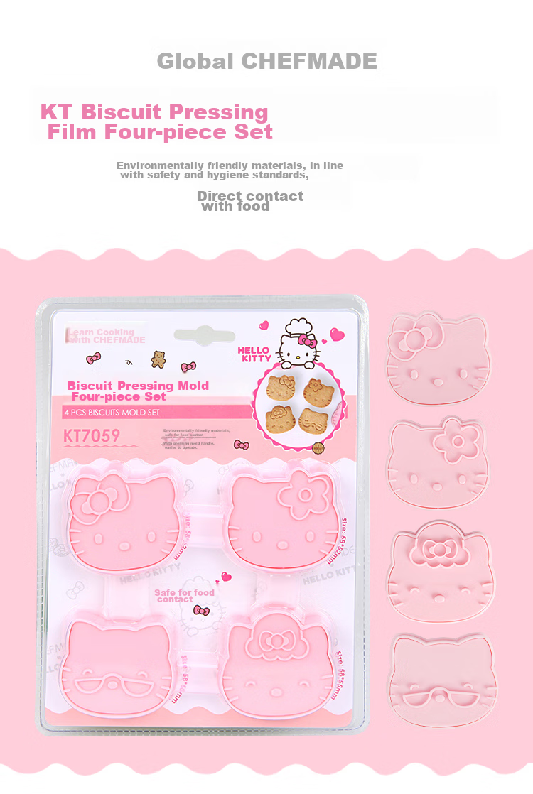 Xuechu KT Watermelon-Shaped Cute Cartoon Steamed Bun, Layer Cake, Biscuit And Cookie Mold Set of Four Pieces 1