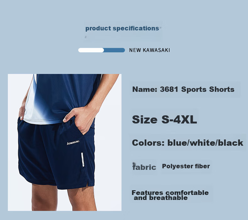 KAWASAKI Badminton Shorts Unisex Quick-Dry Lightweight Sports Pants Q3681 White 3XL 11