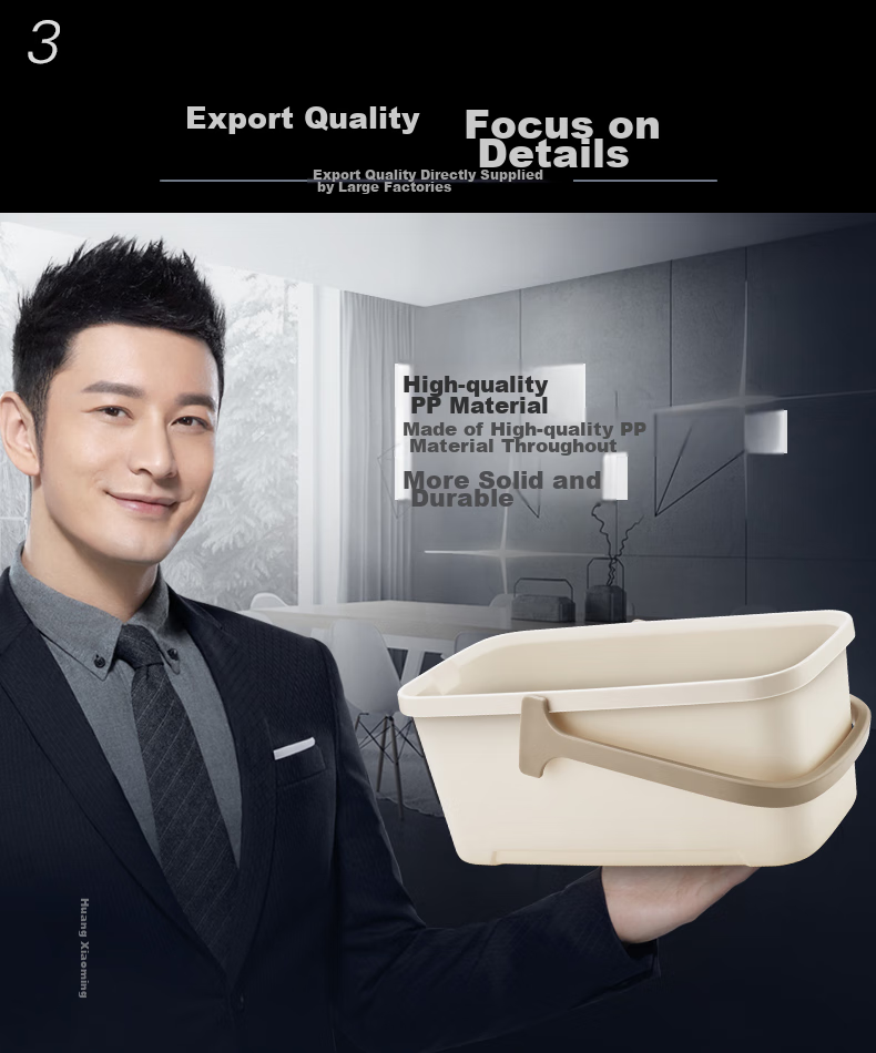 Dawei Foldable Mop Bucket, 10L Large Capacity, Thickened Rectangular Water Bucket, Foldable Cleaning Bucket R3 9