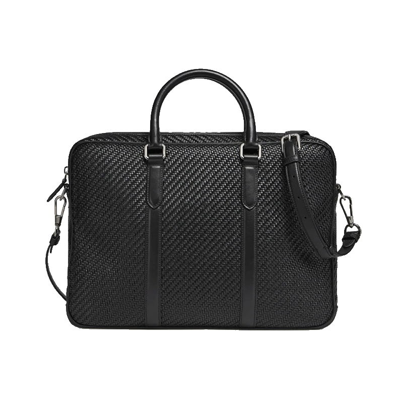 杰尼亚(zegna) 2021秋冬款 男士黑色小牛皮经典商务手提包 lhpta-c17