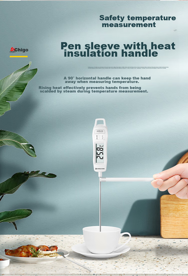CHIGO Food Thermometer, 304 Stainless Steel, Scald-Proof, Quick Temperature Measurement, ZG-8010 Electronic Thermometer 7