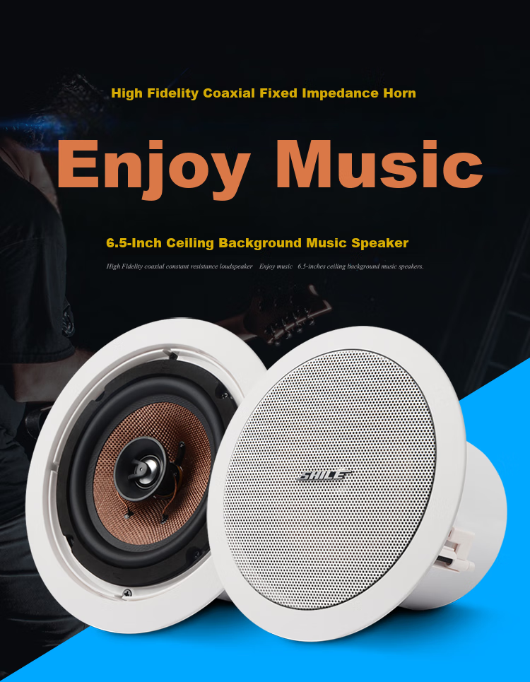 SHILE BX-206 Ceiling Speaker, Fixed Impedance Loudspeaker, Indoor Suspended Ceiling Recessed Speaker, 6.5-Inch Conference Room Public Address System Background Music Speaker 1