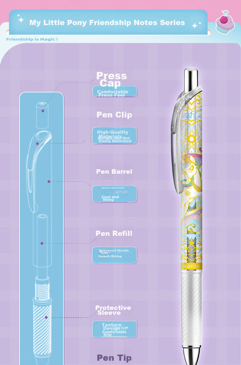 Kayou My Little Pony Blind Box Pen, Gel Pen for Girls, Elementary School Student Stationery, Children's Gift for Girls, New Year Present 14