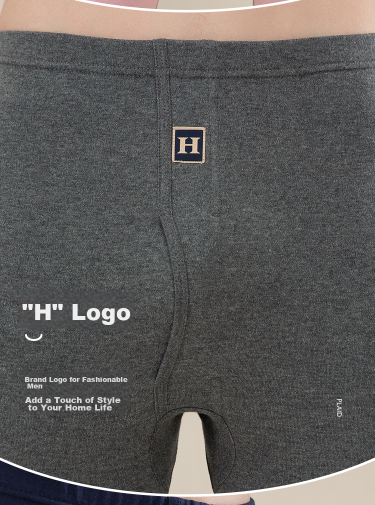 Hodo Men's Pure Cotton Thermal Underwear, Comfortable Soft Elastic Breathable Single Autumn Pants, Dark Heather Gray 8