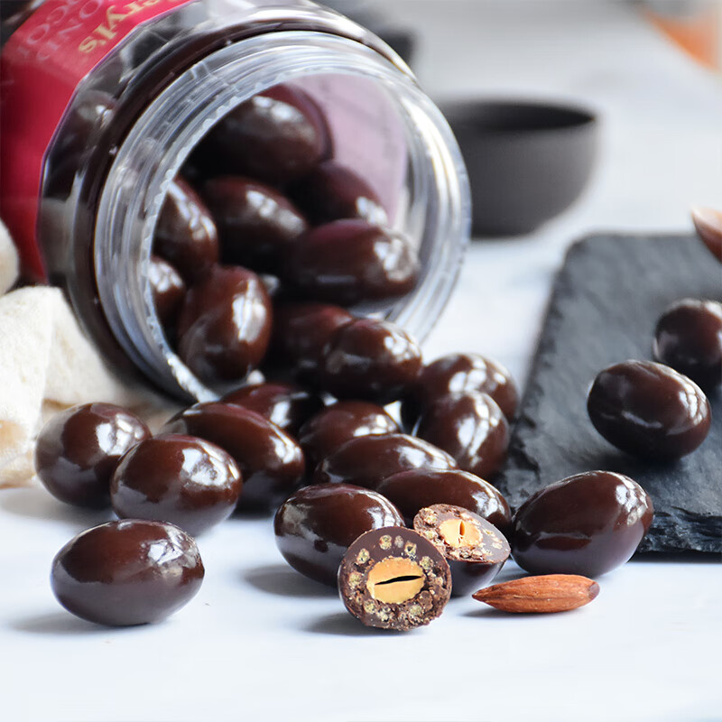 倍乐思（Beryl's）扁桃仁夹心黑巧克力豆 约58颗380g 进口休闲办公出游零食生日礼物