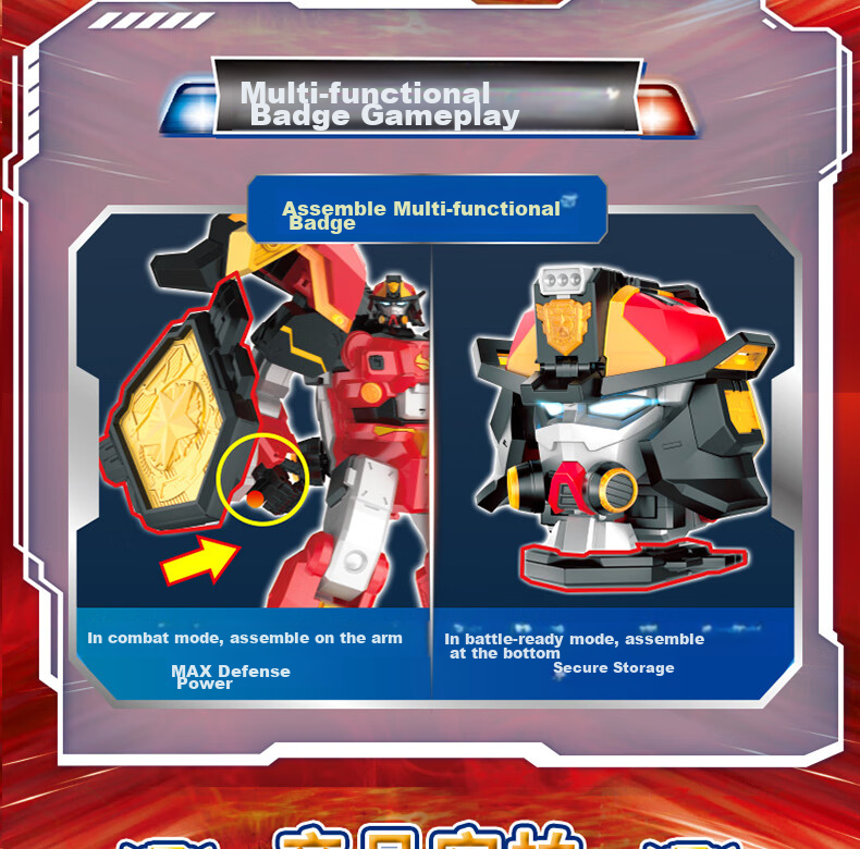 MinitegongduiX Storm Special Police Seven Super Battle Force Transforming Mecha Dual-Form Fule Zhanqi Toy, Gift for Young Boys 16