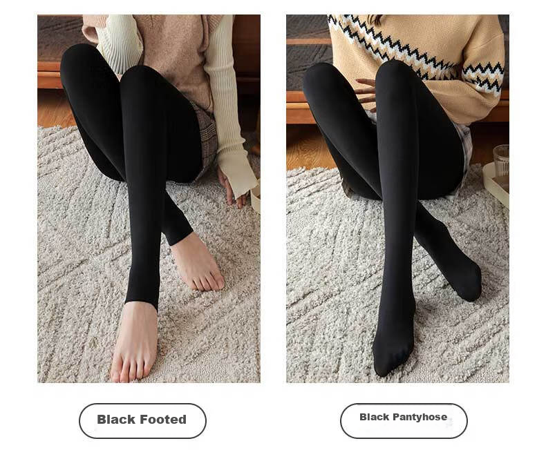 LangSha Women's Leggings, Spring And Autumn Thin Fleece, Bare-Leg Effect, Wearable As Outerwear, Integrated Pantyhose, Black Nude-Colored Stockings 10