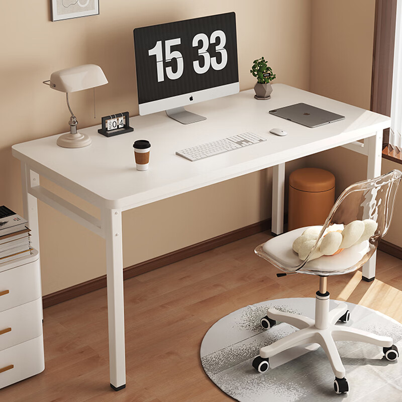 Jingcai Computer Desk, Desktop Study Table, Dining Table, Office Desk, Long Table, Conference Table JDZ01 White 1 Meter