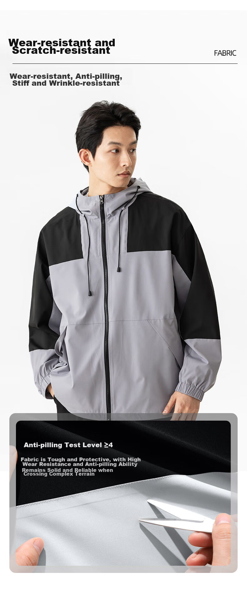 Baleno Men's Sports Woven Jacket, Spring And Autumn Outdoor Windproof Water-Resistant Casual Hooded Jacket, Simple Versatile Windbreaker 7