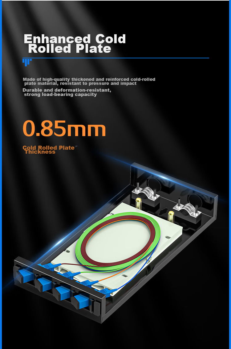 HAILE 4-Port Fiber Optic Terminal Box Empty Box, Pigtail Box, Fiber Optic Fusion Splice Box, Fiber Optic Patch Panel, Universal Flange Style for SC/FC/LC, P1-4 6